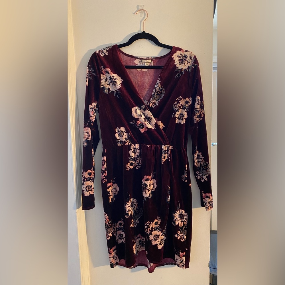 Velvet maroon dress